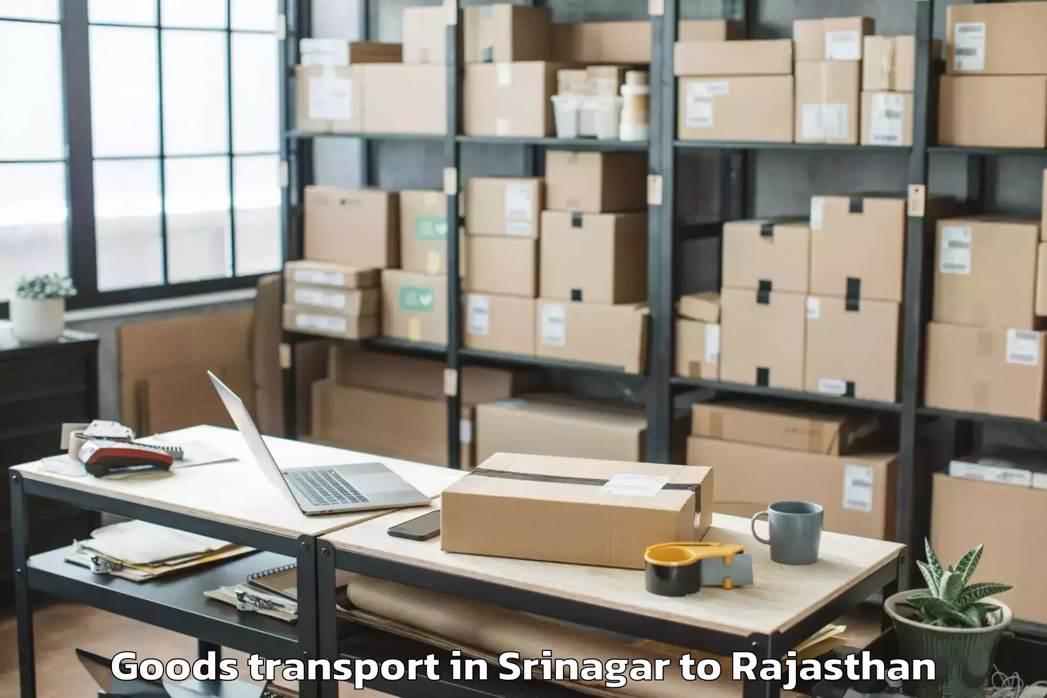 Expert Srinagar to Jagannath University Jaipur Goods Transport